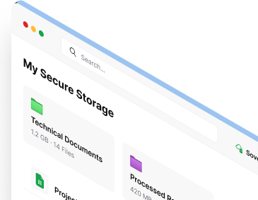 The Keep app listing folders in secure storage